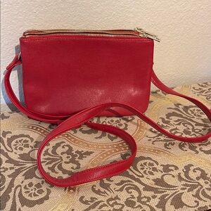 Red Leather Crossbody Bag